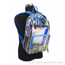 Eastsport Multi-Purpose Clear Backpack with Front Pocket, Adjustable Straps and Lash Tab 567669643